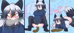 after_vore animal animal_abuse anus asshole beesoba bones bones_in_scat cruelty death digestion disposal female female_focus female_pred feral_prey forest_background grey_hair highres kemono_friends kemonomimi kitsune mini_skirt pooping post_vore_scat rat scat shitting signature silver_fox_(kemono_friends) smelly stretched_anus tights vore