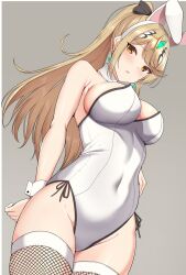 alternate_costume alternate_hairstyle bangs blonde_hair blush bow breasts bunny_ears bunny_girl bunnygirl bunnysuit collar colored cuff_links earrings female female_only garter_belt garter_belt_leggings jewelry large_breasts latex leggings long_hair looking_at_viewer mythra navel nintendo noeomi ponytail shiny_clothes swept_bangs tagme thick_thighs thighs tiara tight_clothing xenoblade_(series) xenoblade_chronicles_2 yellow_eyes