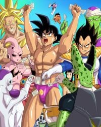 broly cell_(dragon_ball) chichi dragon_ball dragon_ball_z frieza funny gay hilarious legendary_super_saiyan lmao majin_buu male_stripper mercenary_tao piccolo son_goku super_saiyan thong vegeta whydoesthisexist yamcha yamcha_death_pose