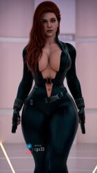 1girls 3d alien alien_girl athletic_female belt big_breasts black_widow_(cosplay) bodysuit cga3d clothing cosplay crossover crossover_cosplay curvy dc dc_comics erotichris female female_only firearm fusion fusion_character gun handgun huge_breasts human injustice_2 inner_sideboob kara_danvers kara_zor-el kryptonian light-skinned_female marvel marvel_comics pinup red_hair solo solo_female supergirl supergirl_(injustice) superman_(series) thick_thighs unzipped_bodysuit voluptuous weapon wide_hips wristwear