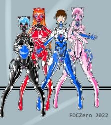 asuka_langley_sohryu bulge cat_ears fdczero female goo_transformation helmet large_ass large_breasts mari_illustrious_makinami mid-transformation neon_genesis_evangelion nipples null_bulge rebuild_of_evangelion rei_ayanami sex_doll shinji_ikari thick_thighs thigh_expansion transformation what wide_hips