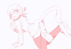 1girls ass cat_tail catgirl inviting kaidou_zx mayl_sakurai mega_man mega_man_battle_network panties presenting sakurai_meiru thighhighs visible_panties