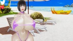 beach bob_cut boruto:_naruto_next_generations honey_select honey_select_2 hyuuga_hinata murasakio_(artist) naruto naruto_(series) sling_bikini sling_swimsuit slingshot_swimsuit