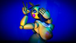 3d 3d_(artwork) absurd_res anthro avian big_breasts bird bludergat99 breasts chicken deepthroat digital_media_(artwork) dildo fellatio female five_nights_at_freddy's five_nights_at_freddy's_2 galliform gallus_(genus) gesture hi_res looking_at_viewer nipple_piercing nipples oral phasianid piercing runaboo_chica scottgames sex_toy solo source_filmmaker toy_chica_(fnaf) v_sign yellow_body