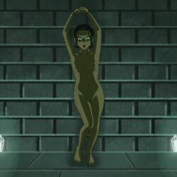 1girls arms_above_head avatar_the_last_airbender bondage chains hair_loopies hi_res highres katara knee_up lantern mind_control munshin nipples nude shaved_pussy shocked small_breasts surprised tagme