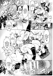 1boy 2girls akuta_ichika_(onigashima_soushuuhen) armor ass big_breasts censor_bar censored cum cum_inside cumflation doujinshi english_text fat_man grabbing_from_behind happy happy_sex harem huge_cock kunoichi legs_spread monochrome netorare old_man older_man_and_teenage_girl onigashima_kazari_(onigashima_soushuuhen) onigashima_soushuuhen onigashima_touka_(onigashima_soushuuhen) penis_in_pussy pleasure_face pleasured plump pointless_censoring pussy pussy_juice ragnarok_online saliva sex sex_from_behind sisters speech_bubble straddling sweat thick_thighs tongue_out uterine_kiss uterus x-ray xration