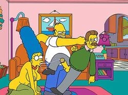 breasts color cum female homer_simpson human indoors male marge_simpson multiple_males ned_flanders nipples penis punch sitting standing tagme testicles the_simpsons violence