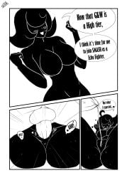 big_ass big_breasts big_butt black_body blank_background blush cum cum_in_pussy cum_inside desiredelta english_text eyeless game_and_watch large_penis mating_press ms._game_and_watch nintendo sex straight text white_background