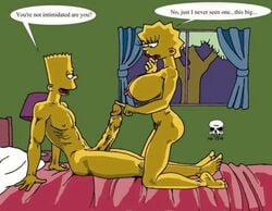 bart_simpson breasts color female human incest indoors lisa_simpson male night nipples nude penis side_view sitting straight tagme the_fear the_simpsons