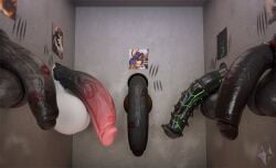 3d_(artwork) alien altelier_t animal_genitalia animal_penis anthro balls big_balls big_penis black_body canid canine canis digital_media_(artwork) dynal_(theonlydynal) equid equine equine_genitalia equine_penis genitals glory_hole group hi_res huge_balls huge_cock humanoid_genitalia humanoid_penis iguana iguanid kiss_mark lizard male mammal mike_(coolboy01rayer) penis photo raiden_(raidens_claws) reptile scalie tim_(ssjtim) vein veiny_penis villainshima white_body widescreen wolf