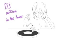 artist_name artist_signature english_text funny hand_on_nipple hololive hololive_indonesia hololive_indonesia_area_15 lurenjia meme monochrome moona_hoshinova pulling_nipples sketch text upper_body virtual_youtuber