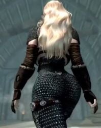 animated armor ass big_ass big_breasts bikini_armor blonde_hair blue_eyes bodysuit bubble_ass dommy_mommy elf_orc_lunaire glasses huge_ass huge_breasts large_ass large_breasts pawg rebecca_(original_character) round_ass seductive skyrim tagme the_elder_scrolls tight_clothing video