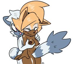 grabbing_breasts groping idw_comics idw_publishing looking_at_partner mobian_(species) one_eye_closed sega sonic_(series) sonic_the_hedgehog_(comics) sonic_the_hedgehog_(idw) sonic_the_hedgehog_(series) tail_between_legs tangle_the_lemur tongue tongue_out whispangle whisper_the_wolf yuri