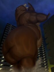 anthro areola ass bear belly belly_overhang belly_rolls big_breasts breasts brown_body brown_fur building chubby_anthro chubby_female eating excuses fat_rolls female from_behind_position from_side fur gesture growing growth growth_sequence hi_res huge_breasts huge_hips huge_thighs looking_at_viewer looking_down looking_pleasured low-angle_view macro mammal meanybeany nude obese obese_anthro obese_female overweight overweight_anthro overweight_female pinup pose presenting presenting_hindquarters rear_view sex smile solo standing_position thick_thighs ursine vore wide_hips