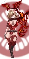 abs big_breasts blonde_hair bunnysuit hellsing hellsing_ultimate incinerated_art red_eyes ripped_clothing seras_victoria thick_thighs thighhighs thighs vampire