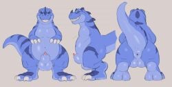 2d anus ass blue claws dinosaur fat male_only original sagaris_(zonkpunch) scalie scalie_male scalie_only tagme zonkpunch