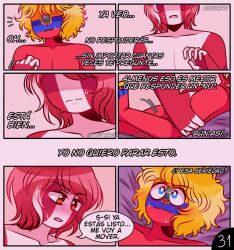 2boys comic countryhumans ecuador_(countryhumans) kuhory page_31 peru_(countryhumans) red_body short_hair spanish_text tagme yaoi