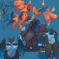 anthro artesjsc big_ass big_breasts breasts bubble_butt charizard pokémon_(species) pokemon pokemon_(species)