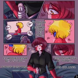 2boys anthro clothing comic countryhumans ecuador_(countryhumans) heart-shaped_pupils kuhory masturbation page_3 peru_(countryhumans) red_hair short_hair spanish_text tagme text yellow_hair