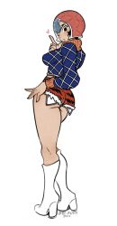 black_hair breasts guido_mista heart jojo's_bizarre_adventure re_zk444 rule_63 solo solo_female vento_aureo white_background wink