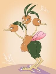 angry ass avian beak dodrio female feral generation_1_pokemon genitals green_body hi_res looking_at_viewer nintendo orange_body pokémon_(species) pokemon pokemon_(species) pussy rollinlol solo