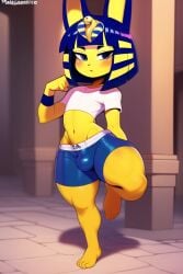 1boy 1femboy ai_generated animal_crossing ankha anthro anthrofied belly_button blue_hair blush boxers_(clothing) bulge cat cat_boy catboy clothed clothing crossgender curvaceous curvy curvy_body curvy_figure curvy_thighs facial_markings felid feline felis femboy femboy_ankha feminine_male ftm_crossgender furry furry_legs furry_male furry_only genderbend genderbent genderswap genderswap_(ftm) long_ears looking_at_viewer male male_focus male_only nintendo raised_leg rule_63 solo solo_focus solo_male thick_thighs trap voluptuous voluptuous_femboy yellow_body yellow_fur