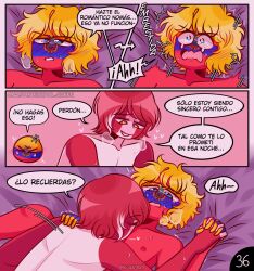 2boys comic countryhumans ecuador_(countryhumans) kuhory page_36 peru_(countryhumans) red_body short_hair spanish_text tagme yaoi