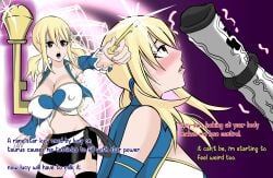 animal_genitalia big_balls big_breasts big_penis big_testicles blonde_hair blowjob breasts bull cow_print cum_inside cum_on_face fairy_tail interspecies lucy_heartfilia minotaur nipples orgasm sucking surprise_party taurus_(fairy_tail)