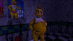 1girls 3d big_belly female five_nights_at_freddy's five_nights_at_freddy's_2 hyper hyper_belly inflated_belly inflation ryguy555 solo toy_chica_(fnaf) toy_chica_(love_taste)