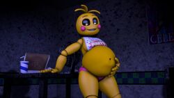 1girls 3d big_belly female five_nights_at_freddy's five_nights_at_freddy's_2 hyper hyper_belly inflated_belly inflation ryguy555 solo toy_chica_(fnaf) toy_chica_(love_taste)