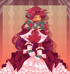 big_breasts christmas countryhumans countryhumans_girl female markai_cat nervous spain_(countryhumans)