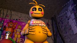 1girls 3d big_belly female five_nights_at_freddy's five_nights_at_freddy's_2 hyper hyper_belly inflated_belly inflation ryguy555 solo toy_chica_(fnaf) toy_chica_(love_taste)