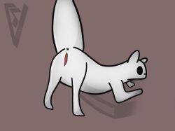 anus ass ass_up black_eyes digital_drawing_(artwork) digital_media_(artwork) female female/female feral genitals hi_res pussy rain_world raised_tail reference_image slugcat slugcatv_(artist) solo survivor_(rain_world) tail