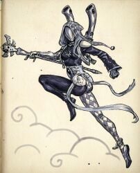 1girls ass clothed eldar female female_only harlequin_(warhammer) warhammer_(franchise) warhammer_40k