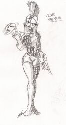 1girls ass clothed eldar english_text female harlequin_(warhammer) sketch text warhammer_(franchise) warhammer_40k