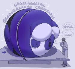 big_breasts blueberry_inflation breasts feastings2_(artist) female inflation ponytail_(feastings2) spherical_inflation sunken_head sunken_limbs