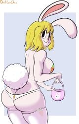 2022 ass black_eyes blonde_hair breasts carrot carrot_(one_piece) davidsanchan easter easter_basket female female_only one_piece panties pasties rabbit thick_thighs thighhighs thighs white_fur