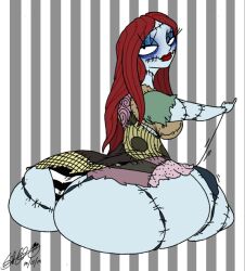 big_ass big_butt dumptruck_ass gray_body gray_skin grey_body grey_skin lipstick looking_at_viewer looking_back nightmare_before_christmas pale_skin red_hair red_lipstick sally_(the_nightmare_before_christmas) stitch_(sewing) stitches thick_thighs xanderdwulfe