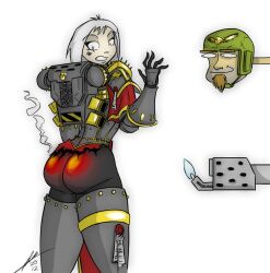 1boy 1girls adepta_sororitas ass astra_militarum female fleur-de-lis guardsman_(warhammer_40k) imperial_guard imperium_of_man male purity_seal sexualyeti sister_of_battle wardrobe_malfunction warhammer_(franchise) warhammer_40k