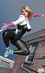 1girls 3d ass big_ass big_breasts big_butt blonde_female blonde_hair blonde_hair_female blue_eyes breasts costume eyebrow_piercing female female_only gwen_stacy gwen_stacy_(spider-verse) hagiwara_studio hd hoodie hoodie_bodysuit marvel marvel_comics solo spandex spider-gwen spider-man:_across_the_spider-verse spider-man:_into_the_spider-verse spider-man_(series) superhero superhero_costume superheroine thick_thighs tight tight_clothes tight_clothing tight_fit wide_hips