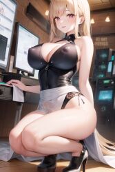 2020s 2023 ai_art_panwho ai_generated big_breasts cleavage curvaceous curvy_female erect_nipples erect_nipples_under_clothes female_focus female_only heels high_heels high_resolution kitagawa_marin looking_at_viewer nipple_bulge office_lady sapsavana seductive_look sono_bisque_doll_wa_koi_wo_suru stable_diffusion voluptuous_female