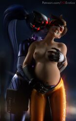 2girls 3d amelie_lacroix blizzard_entertainment female female_only lena_oxton nipples overwatch overwatch_2 pregnant tracer vgerotica widowmaker yuri