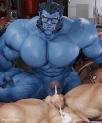 2boys 3d 3d_animation anal anal_sex animated anthro beast_(x-men) big_pecs flexing furry gay hank_mccoy juggernaut male/male male_only male_penetrating_male marvel marvel_comics muscular muscular_male mutant_(marvel) no_sound nude pecs penis psyertitan tagme video x-men