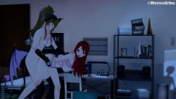 1futa 1girls 3d blonde_hair bondage briley caught caught_in_the_act duo embarrassed female futa_on_female futanari mistressbriley red_hair succubus succubus_horns succubus_tail succubus_wings virtual_youtuber vtuber walked_in_on