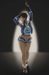 1girls avatar_legends clothing dark_skin exhibitionism female jeans korra large_breasts open_pants pornstar_body seductive_look shorts showing_off skimpy skimpy_clothes sock_vivian solo teenage_girl teenager the_avatar the_legend_of_korra voluptuous_teen water_tribe zipper_down