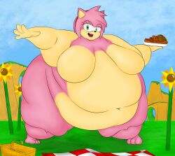 1girls 2017 amy_rose bbw big_breasts blue_background blue_sky digital_art digital_drawing_(artwork) digital_media_(artwork) double_belly fat fat_ass fat_butt fat_folds hdoodlez huge_ass huge_belly huge_breasts huge_butt huge_thighs hyper_fat morbidly_obese obese overweight pink_hair sapsavana sega sonic_(series) sonic_frontiers sonic_the_hedgehog_(series) ssbbw wide_ass wide_thighs