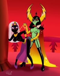 2girls accurate_art_style alien alien_girl boobs crossover dominant_female duck_dodgers female femdom girl_on_girl imminent_anal imminent_penetration imminent_sex lord_dominator multiple_girls queen_tyr'ahnee rape sex_toy strap-on tits umayorokobi wander_over_yonder yuri