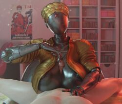 3d android atomic_heart big_breasts blender communist gretdb gynoid nipples paizuri partial_male pov robot silver_skin soviet the_twins_(atomic_heart) thick_thighs titjob