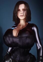 1girls 3d 3d_animation alternate_breast_size animated black_bodysuit bodysuit bouncing_breasts cleavage corset dark_hair female female_only female_solo gigantic_breasts holding_sword holding_weapon hourglass_figure huge_breasts kate_beckinsale longer_than_30_seconds looking_at_viewer no_sound selene_(underworld) skin_tight solo solo_female strutting sword tagme thin_waist top_heavy underworld vaako vampire vampire_girl vertical_video video walking wide_hips