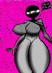 alternate_(mandela_catalogue) alternate_(species) analog_horror big_breasts creature dialogue_box female female_only gray_skin hearts horror mandela_catalogue monster n_(mandela_catalogue) nightmare_waifu tagme thick_thighs wide_hips